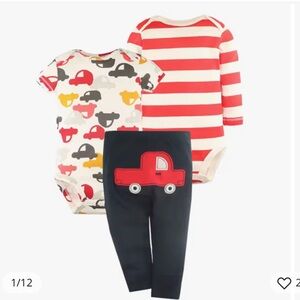 NWT CARTERS 24 month 3 piece set with truck patch on pants bottom